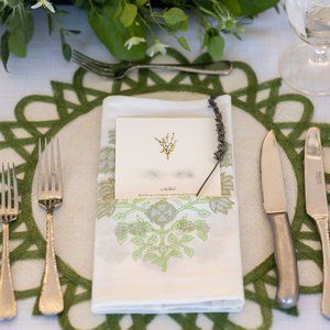 Julia Amory Celadon Poppy Napkins